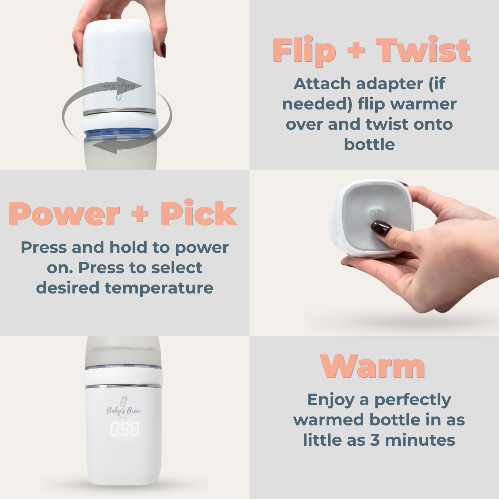 Portable Bottle Warmer Pro 3.0 – Fast, Precise & Travel-Ready