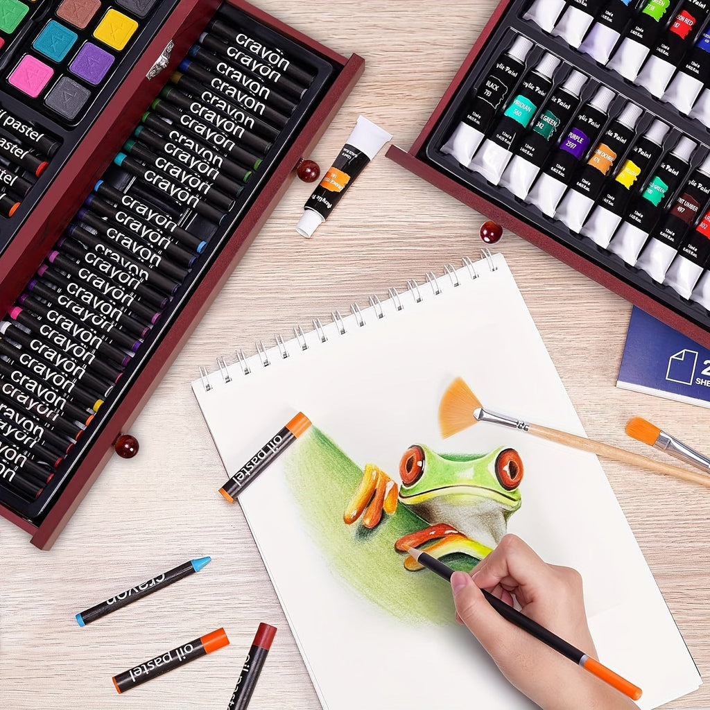175-Piece Deluxe Art Set – Wooden Case Edition