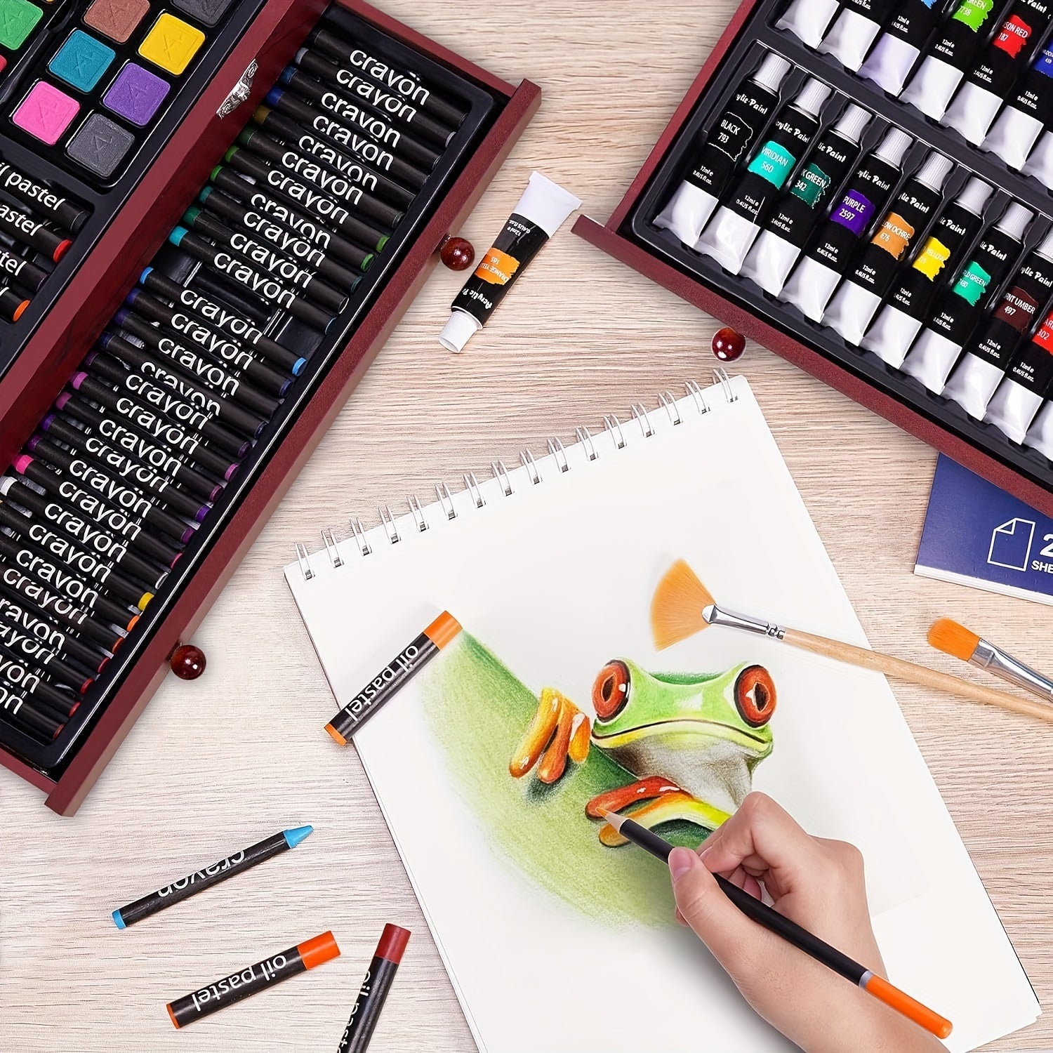 175-Piece Deluxe Art Set – Wooden Case Edition