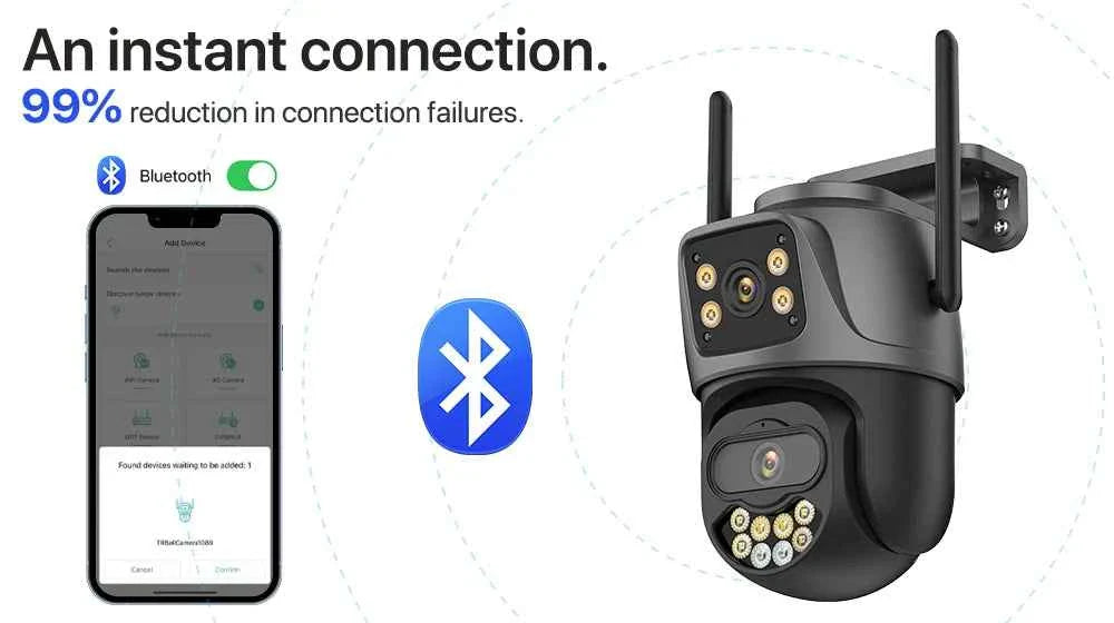 4K Dual Lens Outdoor WiFi Security Camera — AI Tracking & Night Vision