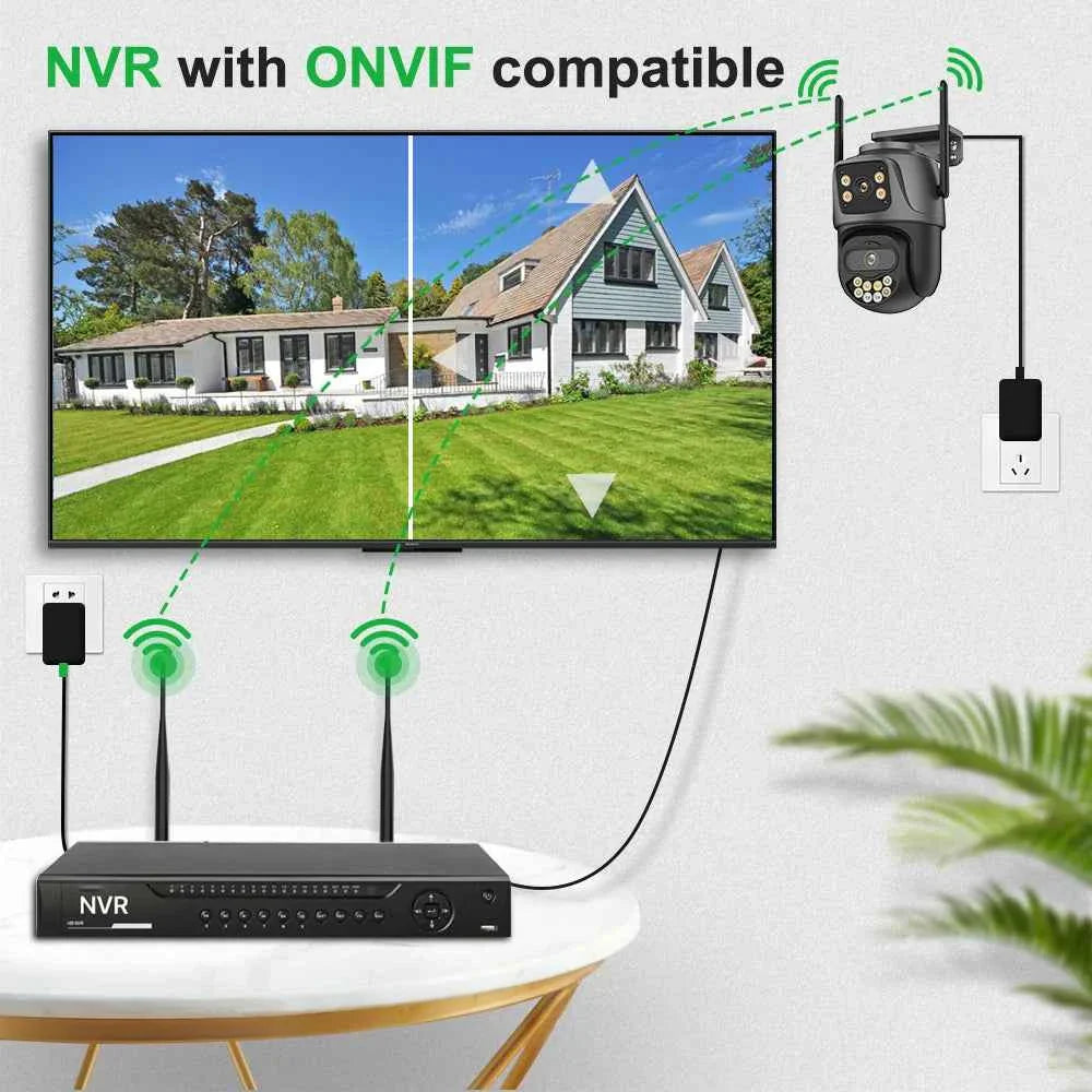 4K Dual Lens Outdoor WiFi Security Camera — AI Tracking & Night Vision