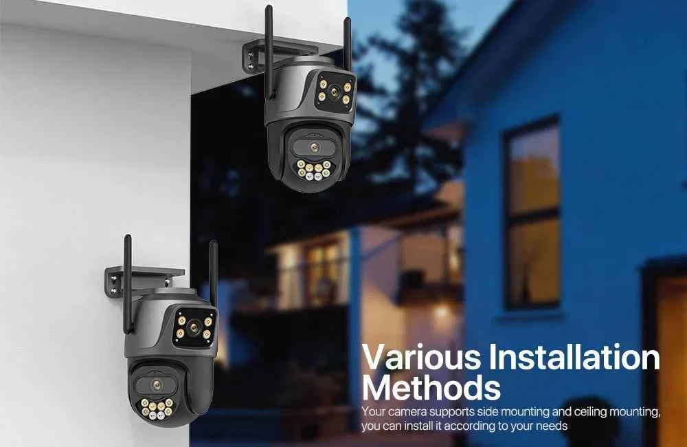 4K Dual Lens Outdoor WiFi Security Camera — AI Tracking & Night Vision