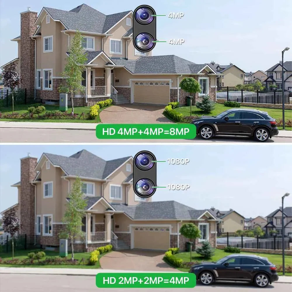 4K Dual Lens Outdoor WiFi Security Camera — AI Tracking & Night Vision