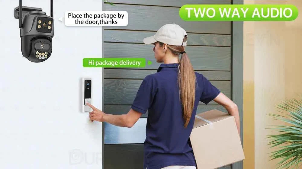 4K Dual Lens Outdoor WiFi Security Camera — AI Tracking & Night Vision