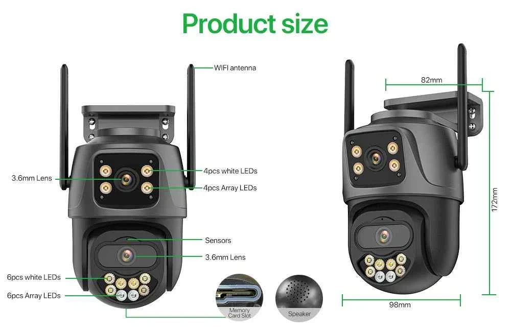 4K Dual Lens Outdoor WiFi Security Camera — AI Tracking & Night Vision