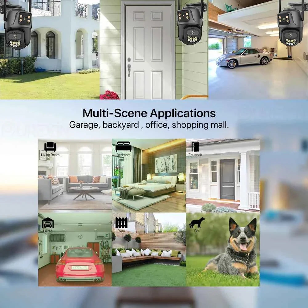 4K Dual Lens Outdoor WiFi Security Camera — AI Tracking & Night Vision