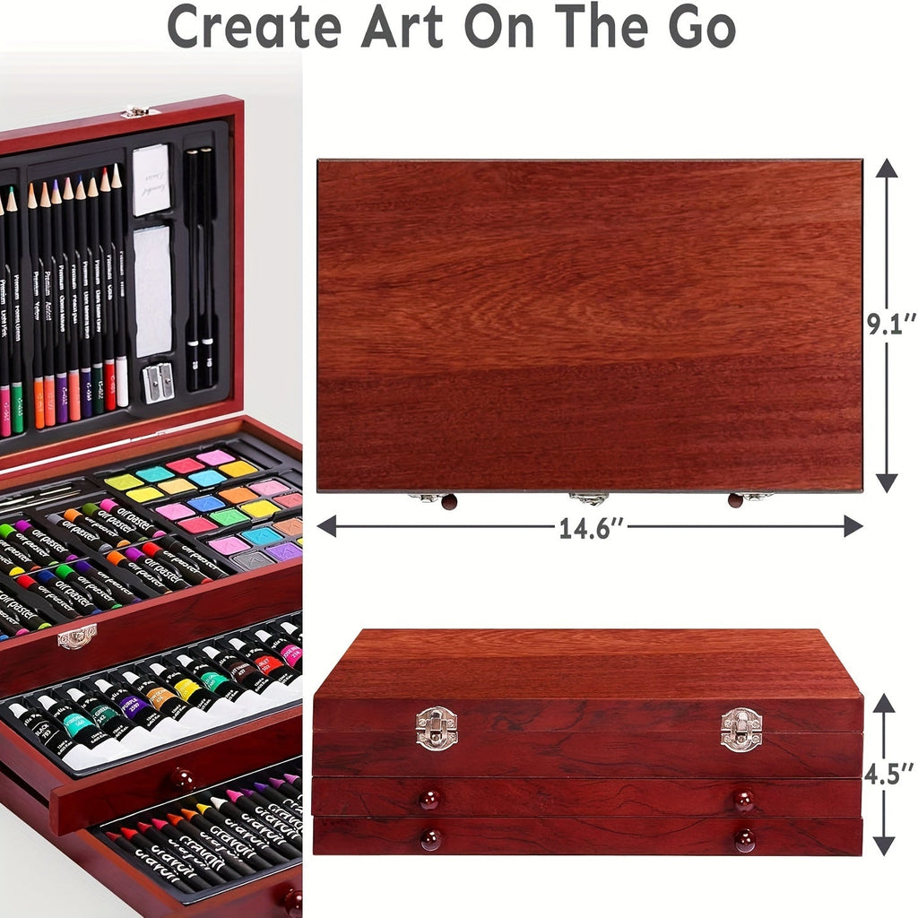 175-Piece Deluxe Art Set – Wooden Case Edition