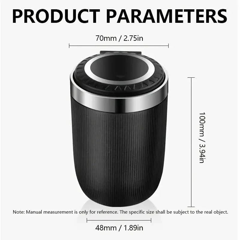 Portable Car Ashtray with Metal Liner