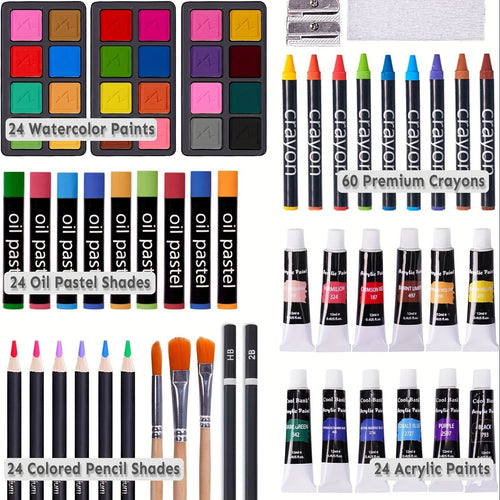 175-Piece Deluxe Art Set – Wooden Case Edition