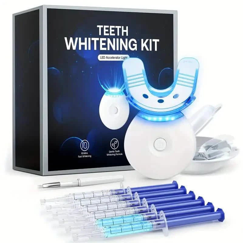 Teeth Whitening Gel Kit with LED Light