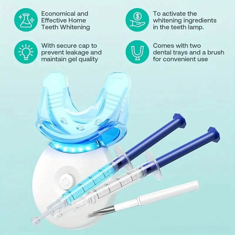 Teeth Whitening Gel Kit with LED Light